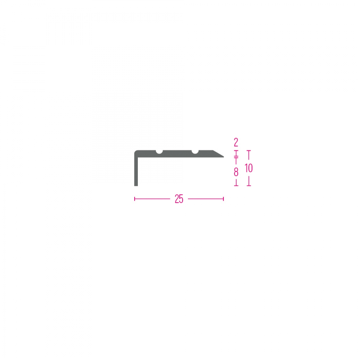 PROFIL ZAVRŠNI AL. 105 B SKL SREBRNI 25x8mm 2,70m