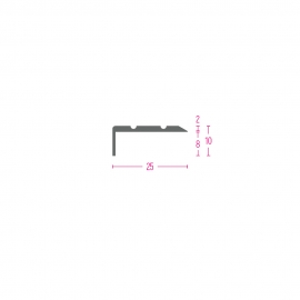 PROFIL ZAVRŠNI AL. 105 B SKL SREBRNI 25x8mm 2,70m