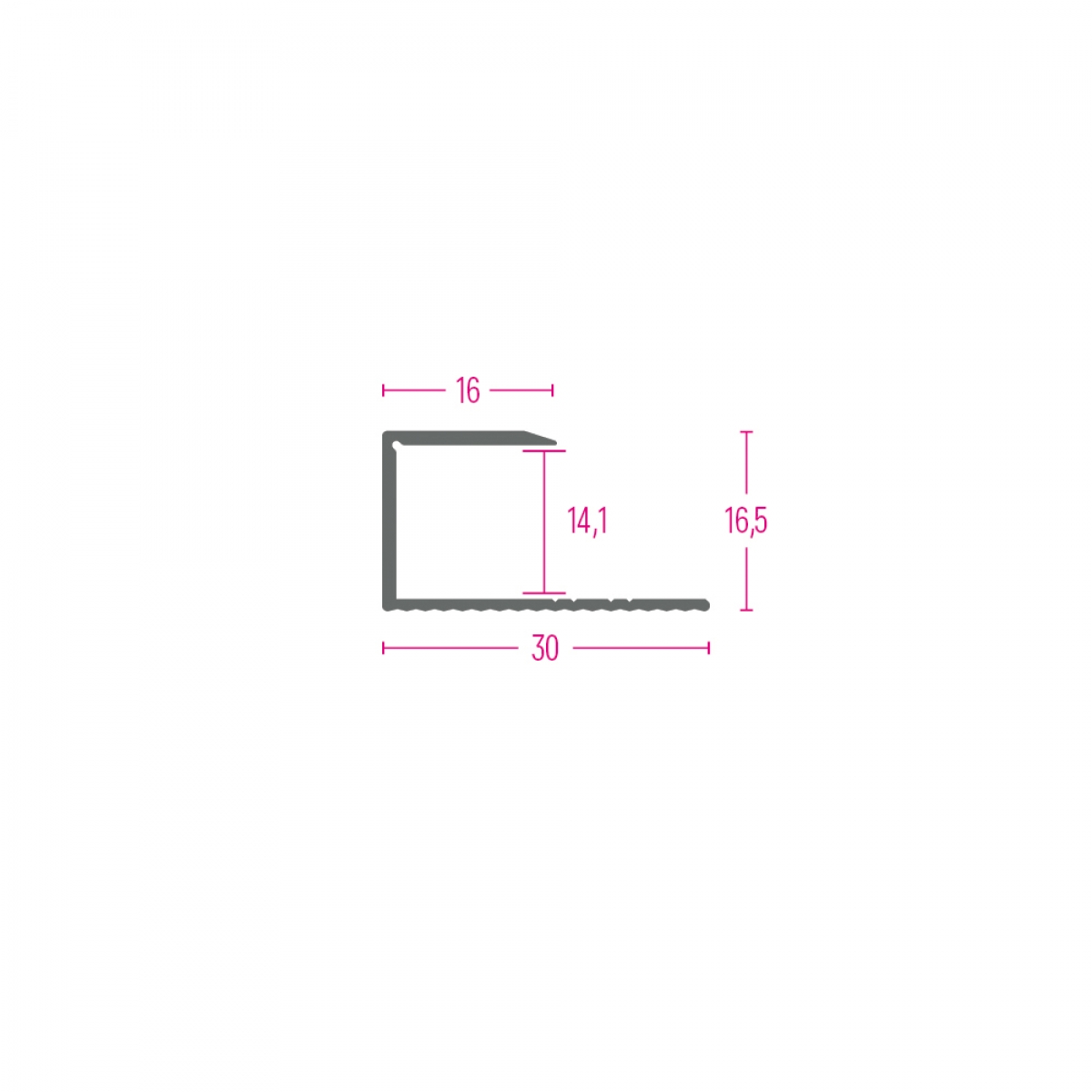 PROFIL ZAVRŠNI AL. 11140 SD PIJESAK 16X14,1mm 2,7m