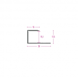 PROFIL ZAVRŠNI AL. 11150 S SREBRO 16X15,1mm 2,70m