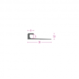 PROFIL ZAVRŠNI AL. 115 A SREBRO 8x5mm 2,70m