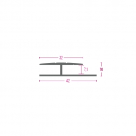 PROFIL PRIJELAZNI AL. 12070 G ZLATO 32X7,1mm 2,70m