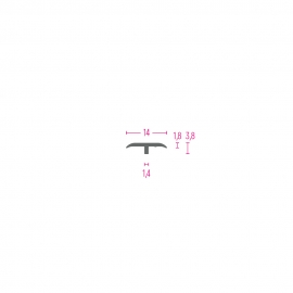 PROFIL PRIJELAZNI AL. 13514 SREBRO T 14X2mm 2,70m