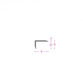 PROFIL ZAVRŠNI AL. 16100 SREBRO 16X8,3mm 2,70m