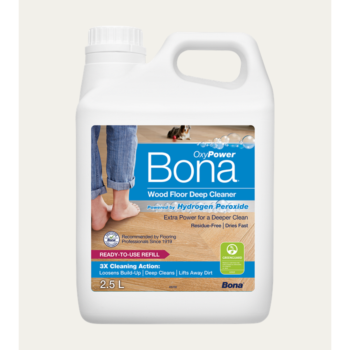 BONA OXYPOWER WOOD FLOOR DEEP CLEANER REFILL 2,5L SREDSTVO ZA DUBINSKO ČIŠĆENJE LAKIRANIH PARKETA