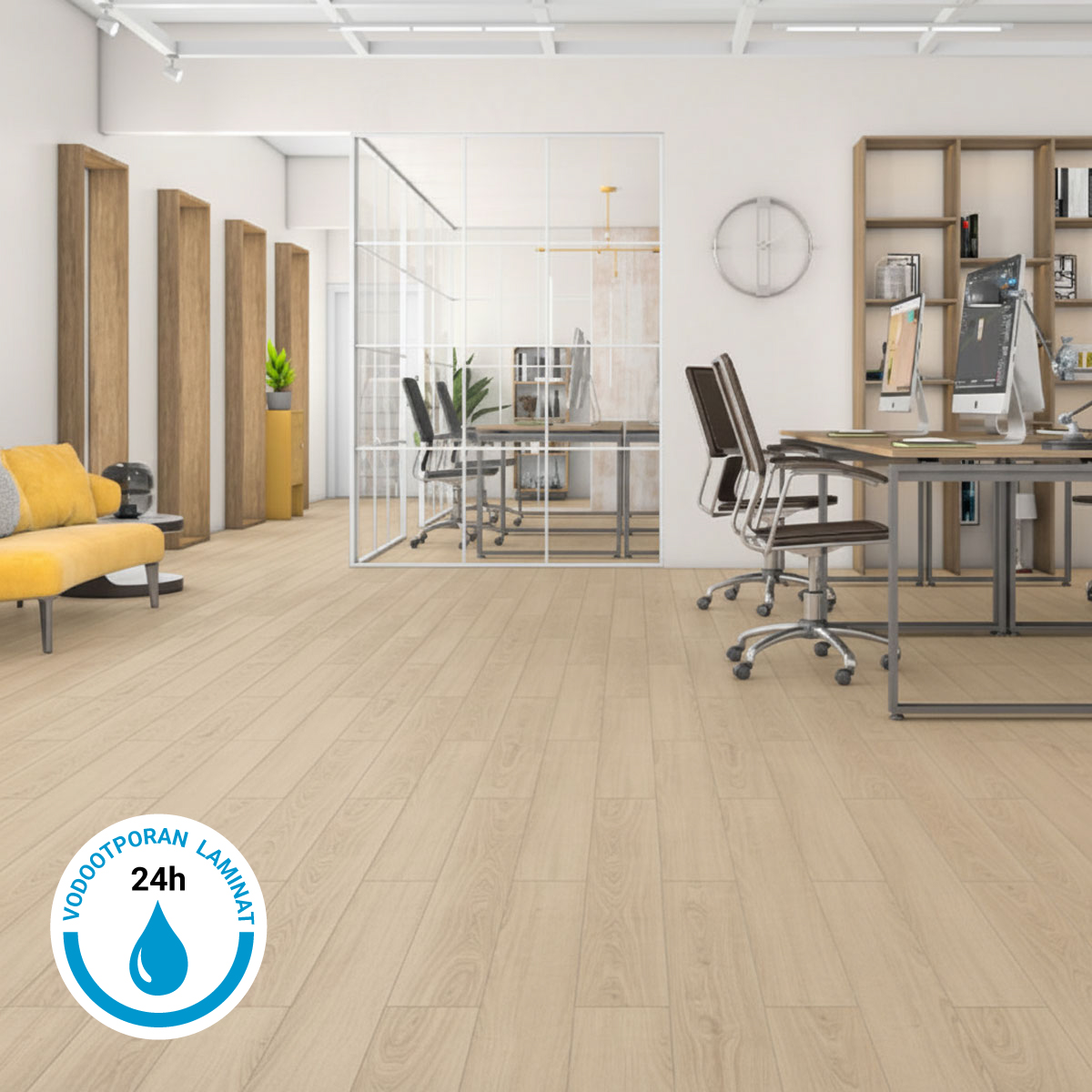 LAMINATNI POD FLOORPAN NATURAL HRAST SAND 4V FUGA AC4 10MM