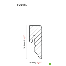 FN LAJSNA FU048L 15X38,5X2400 BIJELA FOFA015 MDF