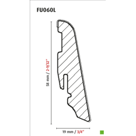 LAJSNA BIJELA LAKIRANA FU060L LFF0003 19X58X2400 MDF