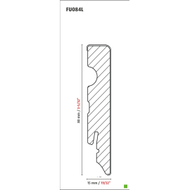 LAJSNA BIJELA LAKIRANA FU084L LFF0003 15X80X2400 MDF