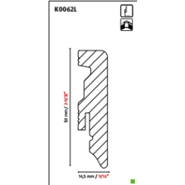 FN LAJSNA PVC K0062L PS 14,5x58mm BIJELA 2,4m