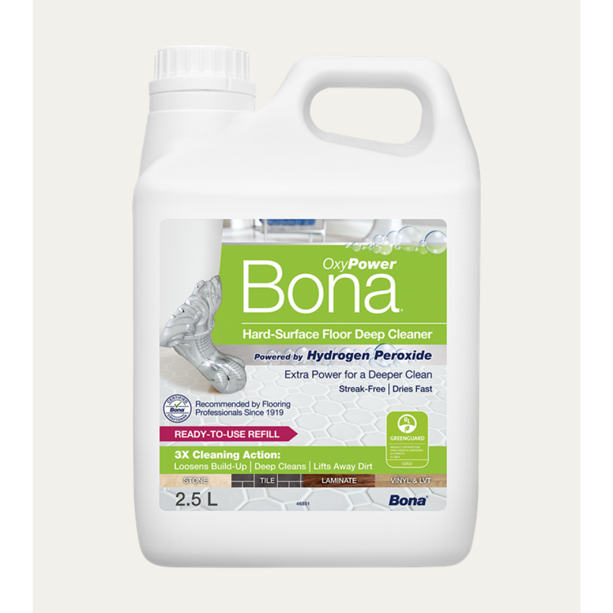 BONA OXYPOWER HARD SURFACE FLOOR DEEP CLEANER 2,5L SREDSTVO ZA DUBINSKO ČIŠĆENJE LAMINATA, LVT PODOVA KERAMIKE, KAMENA