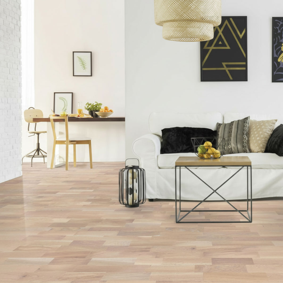 PARKET TROSLOJNI HRAST BEIGE, ČETKAN, HARDWAXOIL, 3 DASKE, 13,2 MM