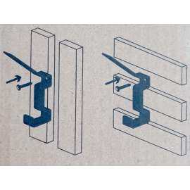 VJEŠALICA ZA ZIDNI PANEL CRNA 14X94X60mm 1/2